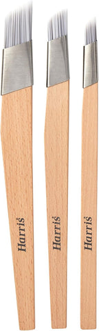 Harris Seriously Good Fitch Paint Brushes Pack Of 3 Cutting In & Control Hobby & Craft 0.5", 0.75", 1, Brown