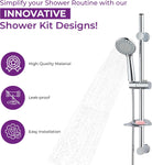 Blue Canyon Trinity 5 Mode Shower Handset And Riser Rail Kit Set Chrome SH3300