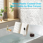 Blue Canyon Plastic Coated Over Bath Rack, Durable Plastic Shower Caddy, Convenient Bathroom Storage for All Your Toiletries, Including Soaps, Sponges, Bath Bombs, Books (White)