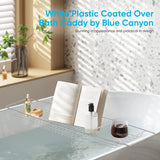 Blue Canyon Plastic Coated Over Bath Rack, Durable Plastic Shower Caddy, Convenient Bathroom Storage for All Your Toiletries, Including Soaps, Sponges, Bath Bombs, Books (White)