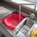 Addis Large Washing Up Bowl 9.5L Capacity, Pomegranate – Durable Plastic Kitchen Sink Bowl, Spacious Dishwashing Basin for Cleaning Dishes & Food Prep
