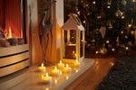 Premier Realistic and Bright White Flickering Flameless LED Tea Light Candles For Halloween, Weddings, Festivals, Decoration, and Christmas etc