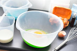 Wham Clear Plastic Mixing Bowl with Non Slip Teal Base, Handle and Pour Spout, Meal Prep, Baking, Cooking 2L - 7L