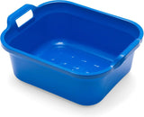 Addis 10L Large Rectangular Washing Up Bowl with Handles – Durable Kitchen Sink Bowl, Cobalt Blue, Strong Plastic Utility