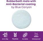 Blue Canyon Quadrant Nonslip PVC Shower Mats, Quick Dry Bathmat for Shower with Suction Pads, Mould Resistant Bathroom Accessory, Durable Bath Rug Runner  White