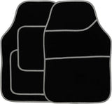 4PCS Universal PVC Backed Velour Car Carpet & Rubber Mat Extreme Set - Non Slip Mats