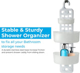 Adjustable Plastic Hanging Shower Caddy - Slate