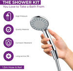 Blue Canyon Trinity 5 Mode Shower Handset And Riser Rail Kit Set Chrome SH3300