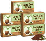 Coco Coir Brick 10L – Natural Compressed Coconut Coir Compost Block for Plants, Seed Starting & Potting Mix, Expands with Water, Pack of 1, 3, 5, 10
