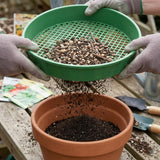 Round Potting Sieve 16.5cm – Garden Soil Sifter for Compost, Sand & Potting Mix, Durable Gardening Mesh Sieve for Planting and Seed Preparation - Green