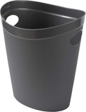 Addis Plastic Waste Paper Bathroom Bedroom Office Trash Bin, Metallic Silver, 12 ltr