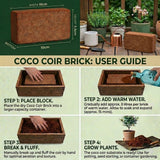 Coco Coir Brick 10L – Natural Compressed Coconut Coir Compost Block for Plants, Seed Starting & Potting Mix, Expands with Water, Pack of 1, 3, 5, 10