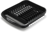 1. SEO-Optimized Product Title Addis Compact Plastic Dish Draining Rack | 33 x 39.5 x 6 cm Soft Black Cutlery & Plate Drainer Board | Kitchen Countertop Sink Organiser & Drying Tray Tray