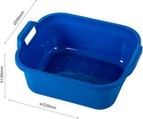 Addis 10L Large Rectangular Washing Up Bowl with Handles – Durable Kitchen Sink Bowl, Cobalt Blue, Strong Plastic Utility