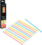 Chef Aid 12 Reusable Thick Plastic Drinking Straws, Suitable for Hot and Cold Drinks,Each Pack Contain 4 Blue, 4 Pink and 4 Yellow Straws