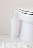 Addis Closed Toilet Brush Set White | Hygienic Bathroom Cleaning Brush with Holder | Durable Plastic Toilet Brush & Stand | Compact 39cm Toilet Cleaner Set