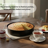 Non Stick Round Cake Tin 10 Inch – Carbon Steel Round Baking Pan for Layer Cakes,Birthday,Weddings, Sponge, Cheesecake & Dessert Baking, Durable Non-Stick Oven Cake Tray