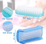 Double Sided Nail Brush for Every Day Use - 2 different kinds of Nail Brushes with Plastic Handle For Cleaning Nails - Easy to Use Brushes - Nail Cleaning Scrubbing Brush for Hands Feet Nails Any Random Color