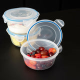 Addis Clip Tight Food Storage Containers 700 ml Round Pack Of 3 Airtight Containers Bpa Free Easy Locking Lid Clips, Clear Transparent
