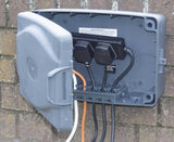 Masterplug 8m Weatherproof Box with 4-Gang 10A Extension Lead - Grey/ Black