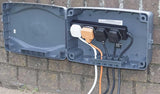 Masterplug 8m Weatherproof Box with 4-Gang 10A Extension Lead - Grey/ Black