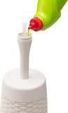 Addis Faux Rattan Round Toilet Brush Set with Internal Detergent Injection System, Cream, Calico Linen