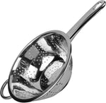 Pendeford Stainless Steel Deep Long Handled Colander - Freestanding with Round Base, Round Handles For Vegetables, Fruits, Kitchen Accessories, Pasta Filter, Easy Strainer