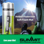 Foil Backed Insulated Mat - Summit Outdoor Leisure, Camping, Hiking, Thermal Mat, Festivals, Outdoor Leisure, Thick, Padded, Survival Equipment 180 x 50 x 0.5cm