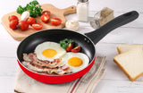 Non-Stick Coating Frying Pan Omelette Pan All Stoves Compatible Aluminum Kitchen Cookware 28cm Red Scratch Resistant