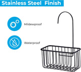 Blue Canyon Hanging Shower Caddy Single Basket No Drill Stainless Steel Bathroom Shelf Non-Rusting Storage Shelves Shower Accessory for Bathroom Organisation Shelf Shower Basket Organizer Black