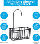 Blue Canyon Hanging Shower Caddy Single Basket No Drill Stainless Steel Bathroom Shelf Non-Rusting Storage Shelves Shower Accessory for Bathroom Organisation Shelf Shower Basket Organizer Black