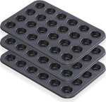 24 Cup Mini Muffin Bakeware Cupcake Baking Sheet Oven Tray Silicone Mould Bakeware Cookies Pan - Black