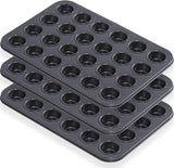 24 Cup Mini Muffin Bakeware Cupcake Baking Sheet Oven Tray Silicone Mould Bakeware Cookies Pan - Black