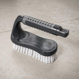 Addis ComfiGrip Floor Scrub Brush with Iron Handle | Heavy Duty Cleaning Brush | Stiff Bristles for Tiles, Bathroom & Outdoor Use