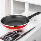 Non-Stick Coating Frying Pan Omelette Pan All Stoves Compatible Aluminum Kitchen Cookware 28cm Red Scratch Resistant