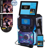 Daewoo Bluetooth Portable Karaoke Machine with 2 Wired Microphones and CD Disks, 5 inch Digital LCD Display Screen, 3.5mm AUX Input, CD, MP3, USB Connection, LED Lights & 2 Mic In Jacks