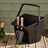 Addis Garden Gardening Scoop Giant Outdoor Bucket With Tool Holder Black