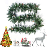 9ft Premier Christmas Flocked Woodcote Garland Wreath Decorations 2.7m