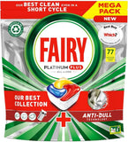 Fairry All-in-One Platinum Plus 77pk - Lemon - Fairry Platinum Plus Dishwasher Capsules With Three Liquid Chambers Dissolve Fast