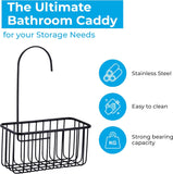 Blue Canyon Hanging Shower Caddy Single Basket No Drill Stainless Steel Bathroom Shelf Non-Rusting Storage Shelves Shower Accessory for Bathroom Organisation Shelf Shower Basket Organizer Black