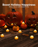 Premier Realistic and Bright White Flickering Flameless LED Tea Light Candles For Halloween, Weddings, Festivals, Decoration, and Christmas etc