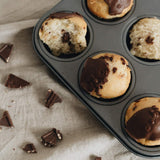 Pendeford 12 Cup Muffin Pan Nonstick Muffin Tray, Dishwasher Carbon Steel Cupcake Tin with Silicone Brush, Baking Mould for Cupcakes, Bakeware