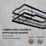 4pcs Bathroom Shower Caddy Kitchen Shelf Rack Organiser Wall Mounted Black