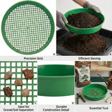 Round Potting Sieve 16.5cm – Garden Soil Sifter for Compost, Sand & Potting Mix, Durable Gardening Mesh Sieve for Planting and Seed Preparation - Green