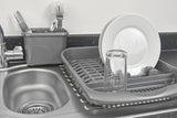 Metallic Grey Dish Drying Rack – Plates, Bowls & Cutlery Drainer