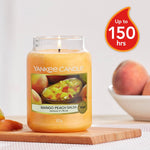 Yankee Candle Scented Fragrance Candles Tumbler | Mango Peach Salsa| Spun Sugar Flurries Home Large Glass Jar 623g Burn Time: up to 150 Hours