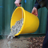 Yellow Plastic Builders Bucket 3 Gallon 14 Litre Water Mixing Storage Strong with Handle Made in U.K