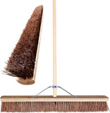 Outdoor Broom With Handle Natural Platform Brush For Sweeping Yard Garden 18''