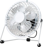 4" Mini USB Desk Fan Small Quiet Personal Cooler Cooling Portable Table Fan Metal Black,White