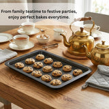 12 Inch Non-Stick Baking Sheet Set – Oven Baking Tray for Cookies, Biscuits & Roasting, Durable Carbon Steel Non Stick Oven Tray